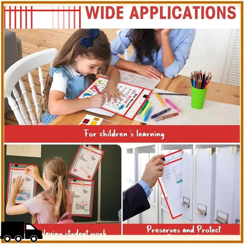 

A35M-25 Piece File Folders 9 X 12 Inch Work Note Holder Dry Erase Pockets For Teachers Work Classroom Organization Supplies A Du