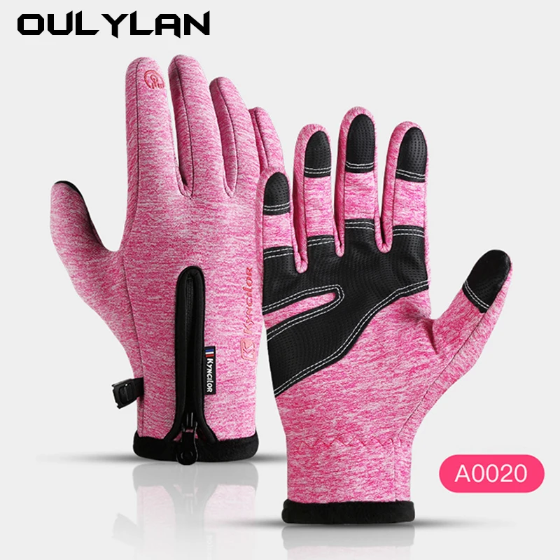 Ski Gloves Grab Velvet Touch Screen Gloves Autumn and Winter Warm Plus Velvet Cold Proof Waterproof Outdoor Riding Model