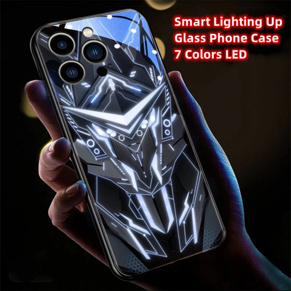 Cooles Sturm-Mech-Design Leuchtende Handyhülle LED-Licht Glasabdeckung für Samsung Galaxy S26 S25 S24 S23 S22 S21 S20 FE Plus Ultra – Detail 38