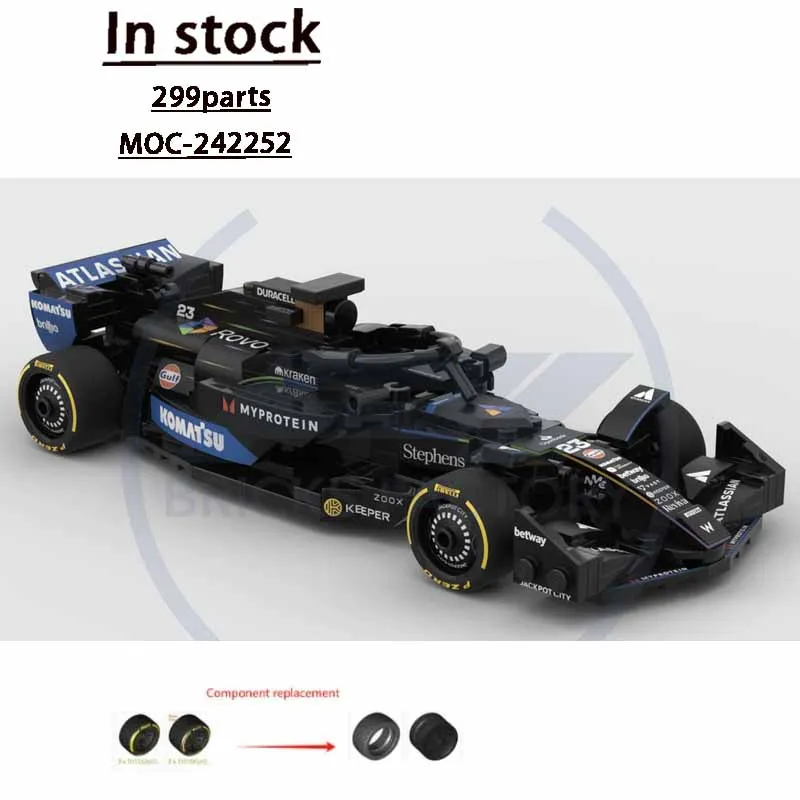 

MOC-242252FW47 New Iconic Sports Racing Car Building Block Model,299Pieces, Boys' and Children's Birthday and Christmas Toy Gift