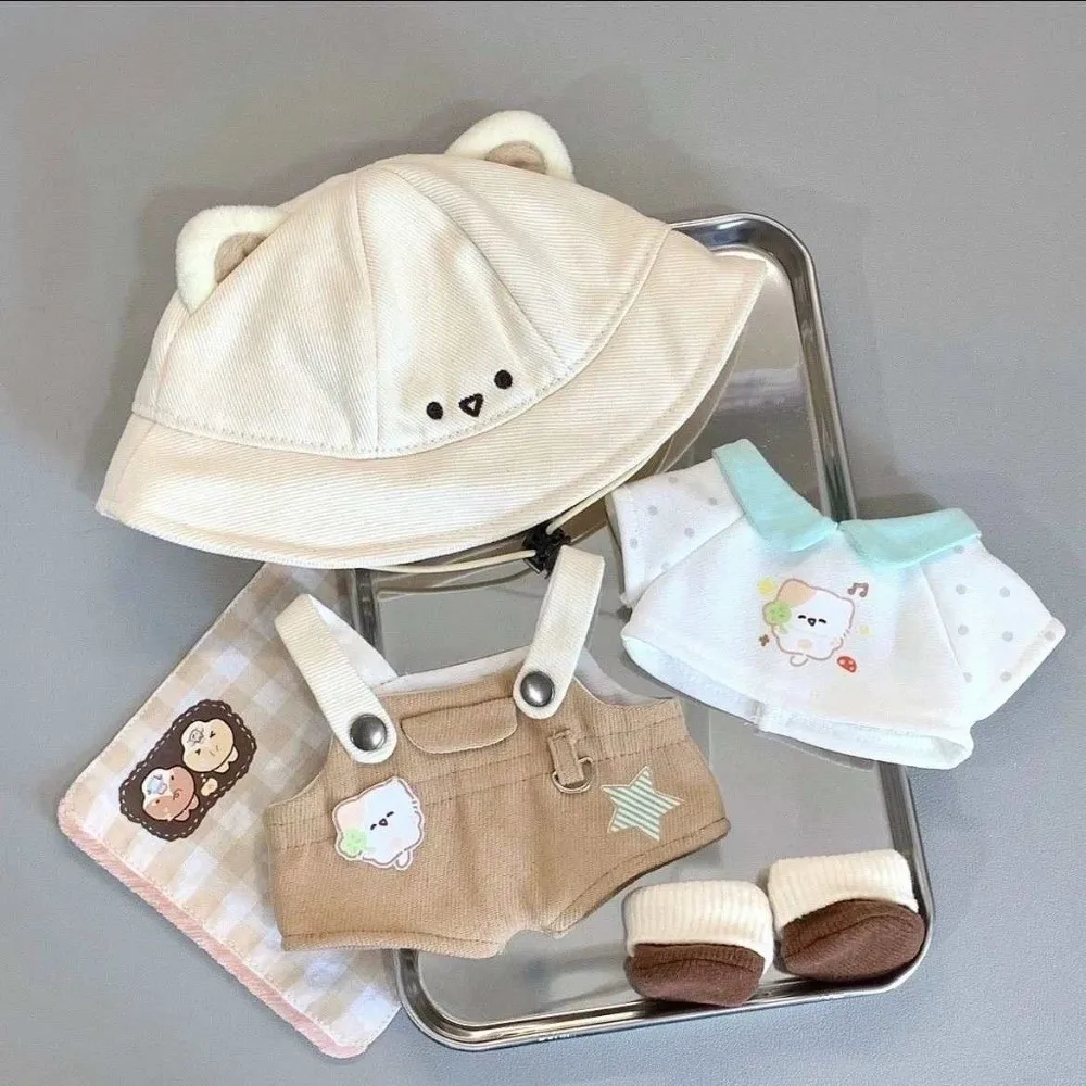 1세트 봉제 옷 만화 작업복 20cm 면 옷 곰 모자 고양이 면 옷 귀여운 패션 옷 20cm 면
