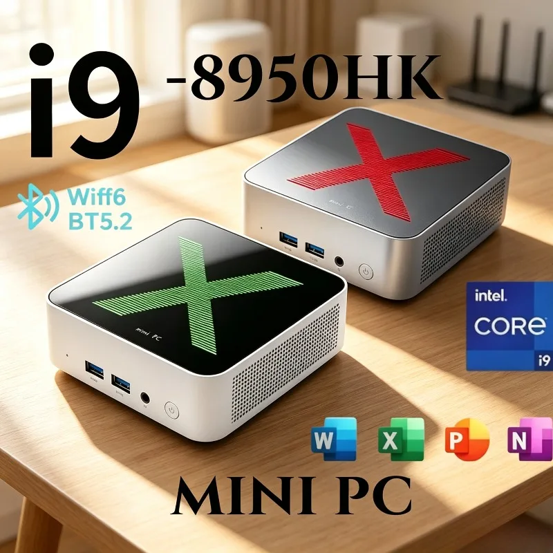 2026 Portable Mini PC Intel i9-8950HK, 16GB RAM, 1TB/2TB SSD, 4K HD Gaming, Small Desktop for Home, Office and Entertainment.