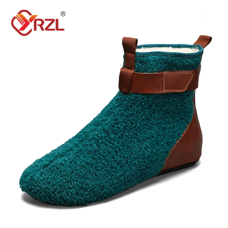 

YRZL Men Shoes Winter Male Boots Men's Warm Slipper Flats Soft Non-slip Man Casual Shoes Comfortable Home Indoor Slippers Men