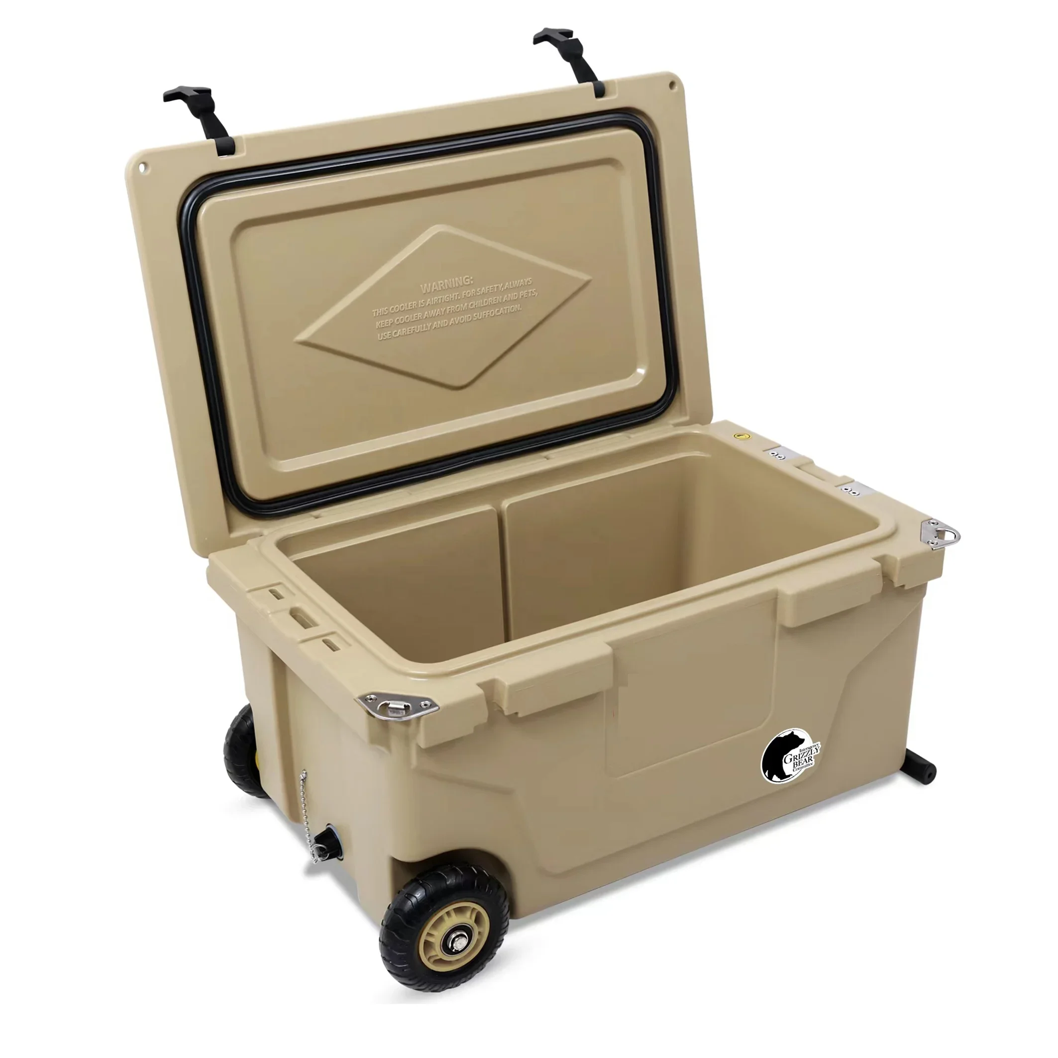 Ice cooler box Best for Camping and Picnic  Large Capacity Ice Box Rotomolded Plastic  Wheeled Cooler