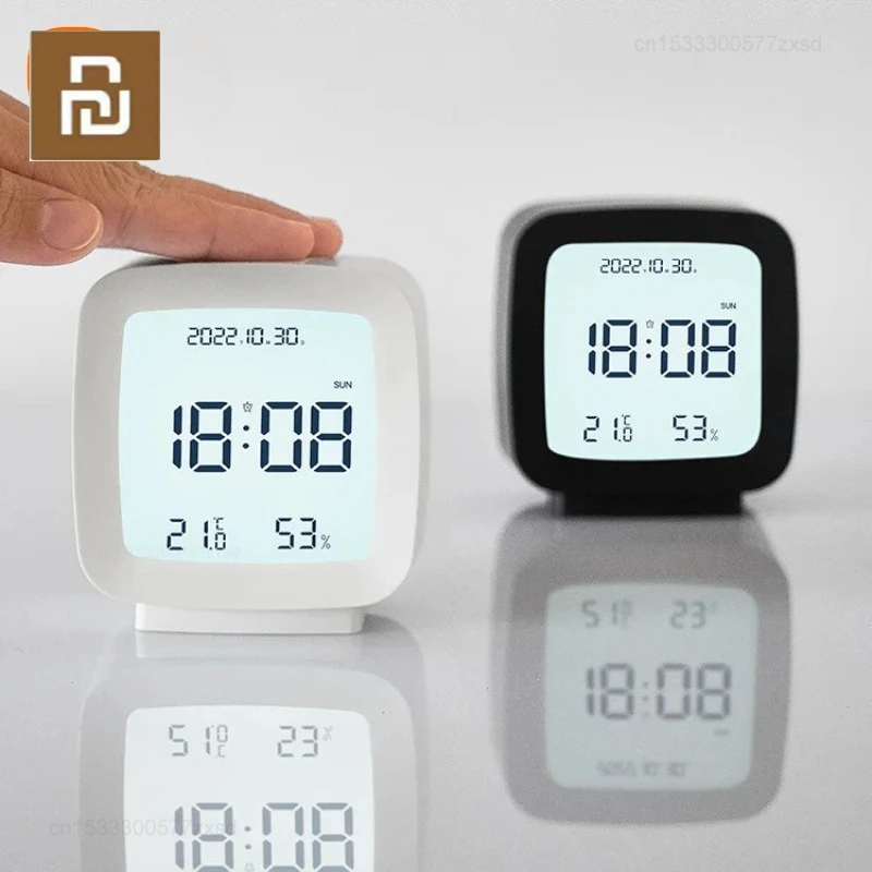 LED Alarm Clock With Backlight Battery Operated LCD Display Temperature Humidity Monitor Multifunction Home Sensor Tools