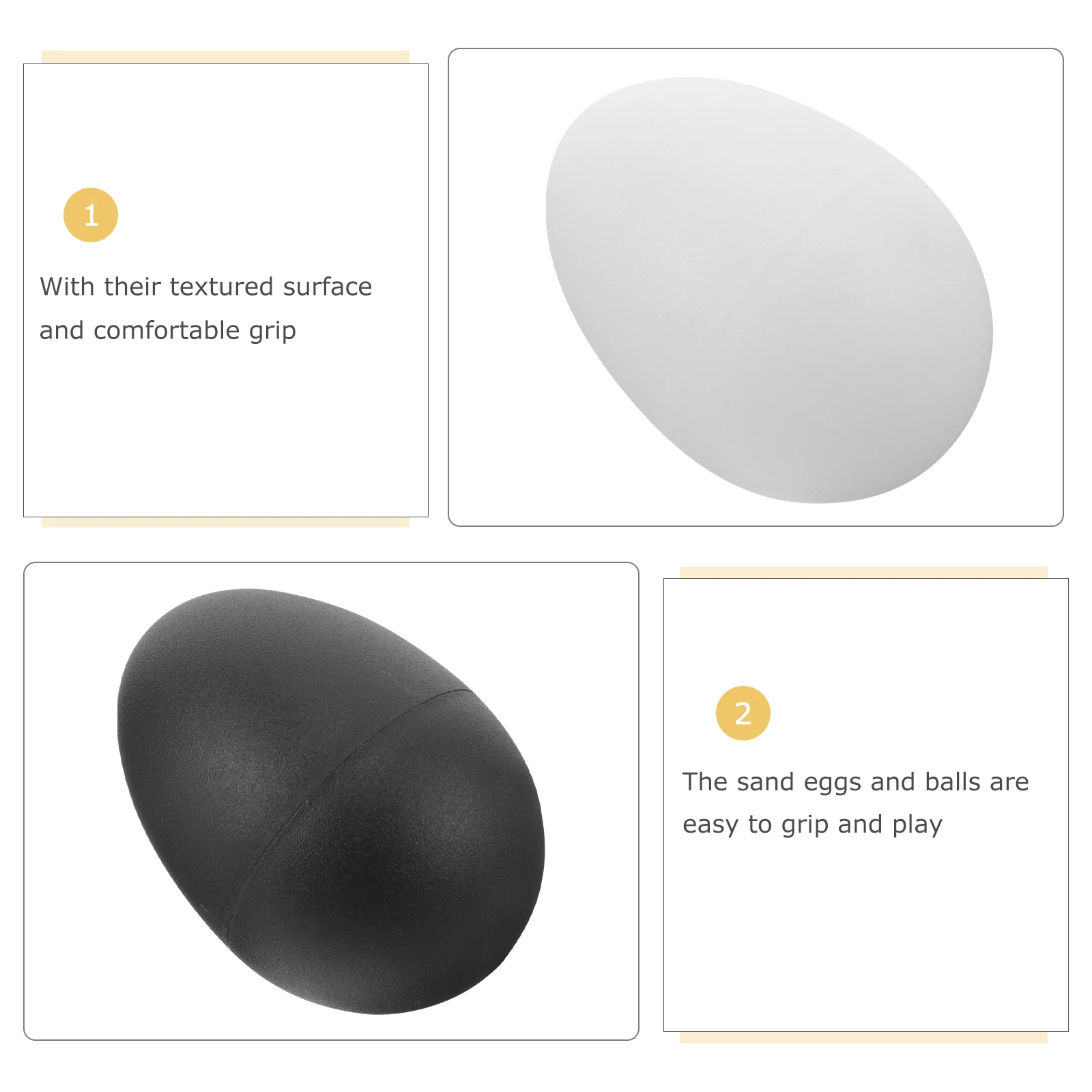 

10pcs Black White Egg Shakers Kids Toys Plastic Percussion Instrument Montessori Teaching Aids Music Education Tools