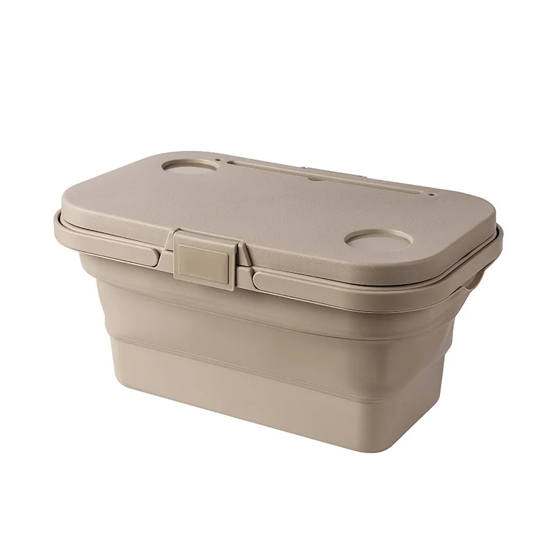 

Folding Camping Box Multi-Functional Large-Capacity Picnic Bucket Built-in Table Leakproof Storage Containers With Hiding Handle