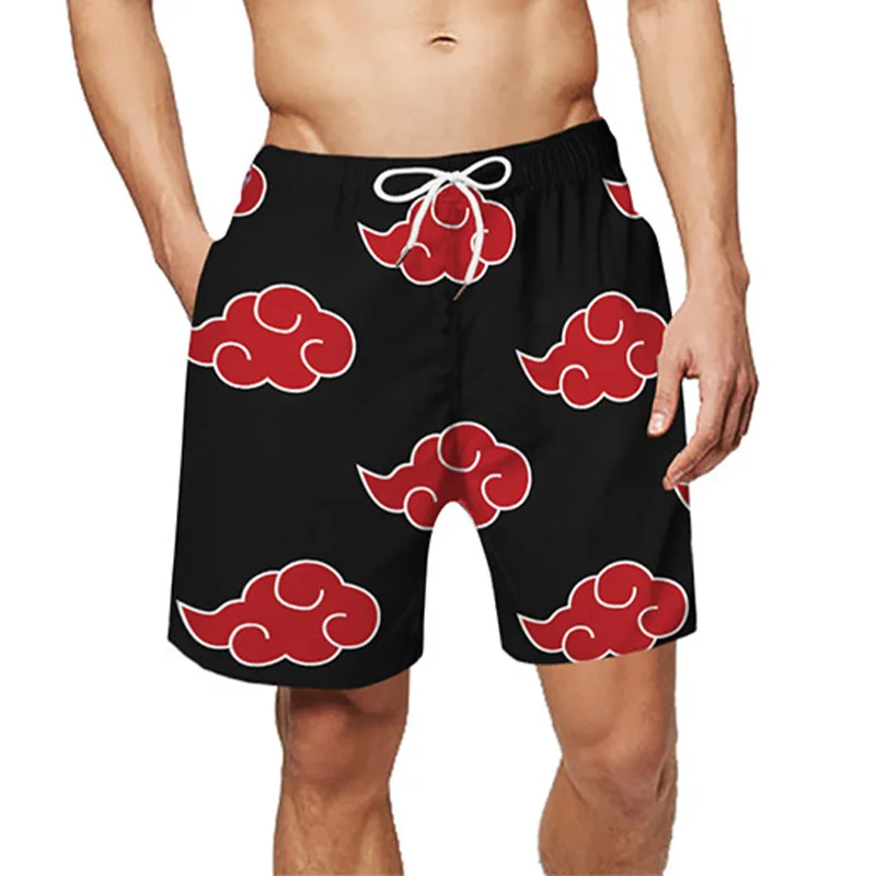 나루토 남성 캐주얼 반바지, 코스프레 애니메이션 아카츠키 3D 인쇄 반바지, 서핑, 러닝, 등산복, 빠른 건조, 소년 보드 쇼츠