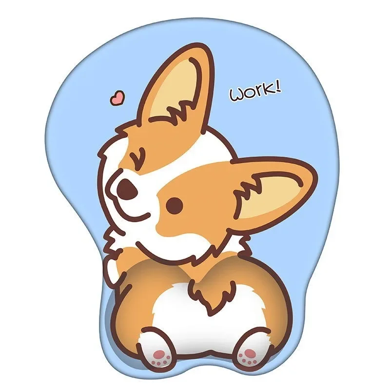 Corgi Silicone Wrist Guard Mouse Pad Cute Men and Women Comfortable Palm Wrist Rest Computer Keyboard Rest Personalized Creative
