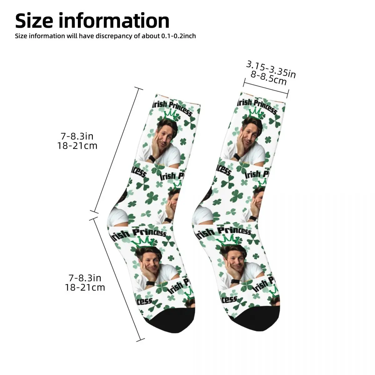 Niall Horan Irish Princess Fans Merchandise Crew Socks Cozy Sport Long Stockings Cotton for Women\'s Best Gift Idea