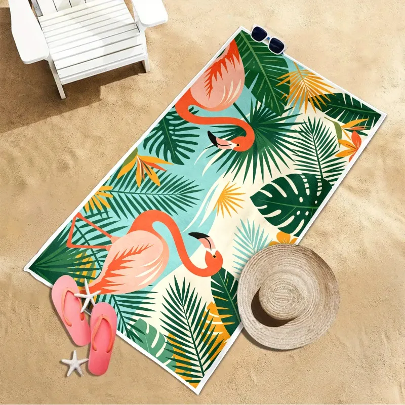 Tropical Print Beach Towel, Ethnic Style Oversized Bath Towel, Absorbent and Sandproof, Beach Sunshade Mat Can Be Used As A Wrap