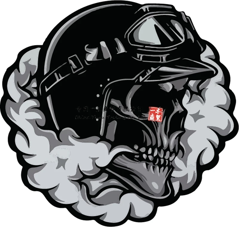 Motorcycle Skull Sticker Harleys Davidsons Style Tank Helmet Pannier Decal