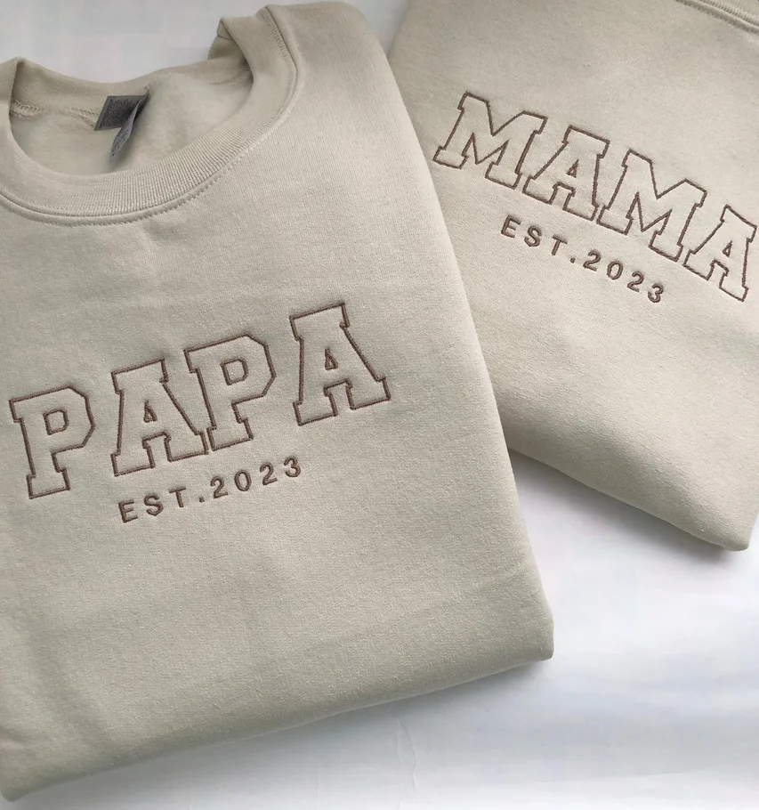 Custom PAPA Sweatshirt, Embroidered Papa Sweatshirt, Personalised Sleeve Sweatshirt, For Him, Gift For Dad, Gift For Grandad