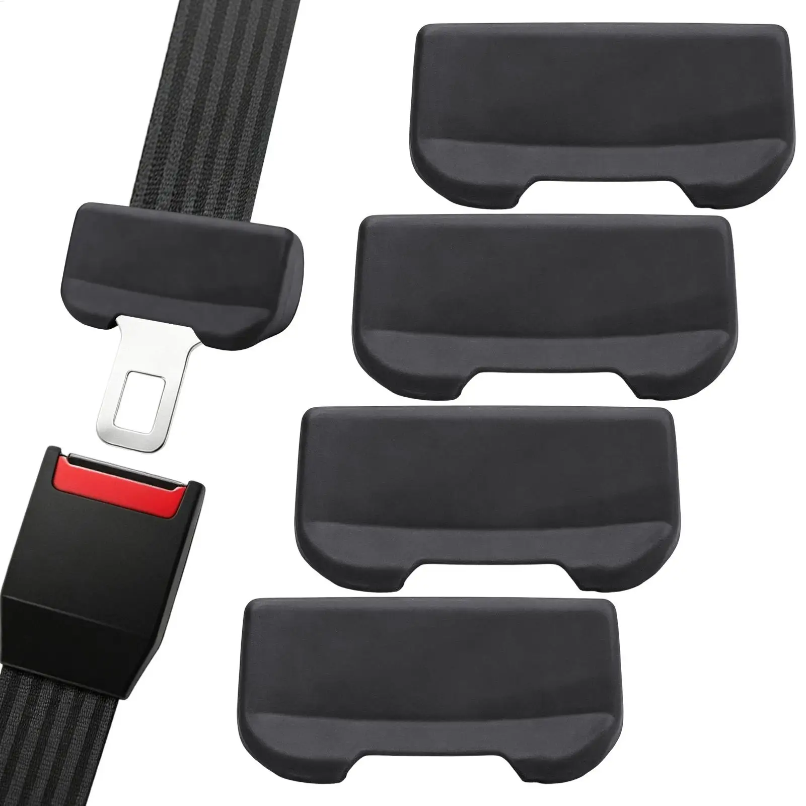 4PCS Universal Seat Belt Buckle Protection Cover Car Seat Belt Buckle Protector Cover Soft Silicone Anti-Collision Case