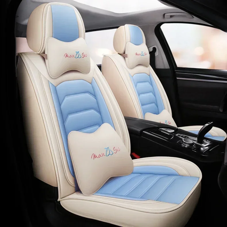 4 Pc E-commerce Hot Selling New Fashion Design Full Set Luxury Universal Leather Car Seat Cover