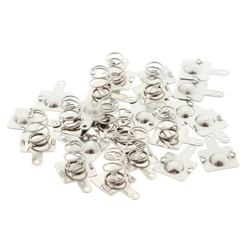 

10 Pairs Replacement Metal Batteries Spring Contact Plate Silver For AA AAA Batteries