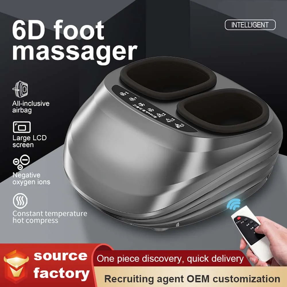 6D Electric Antistress Foot Massage Vibrator Kneading Air Pressure Foot Care Machine Heating Therapy Health Care Feet Massager