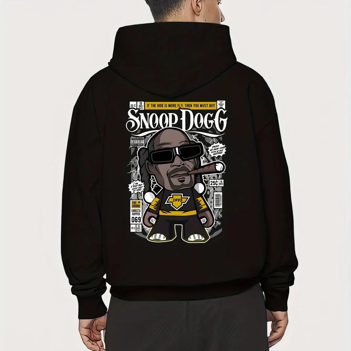 

Men's Hip Hop Cartoon Printed Hoodie Loose Elastic Design Fashion Hoodie with Pocket Details Autumn and Winter New