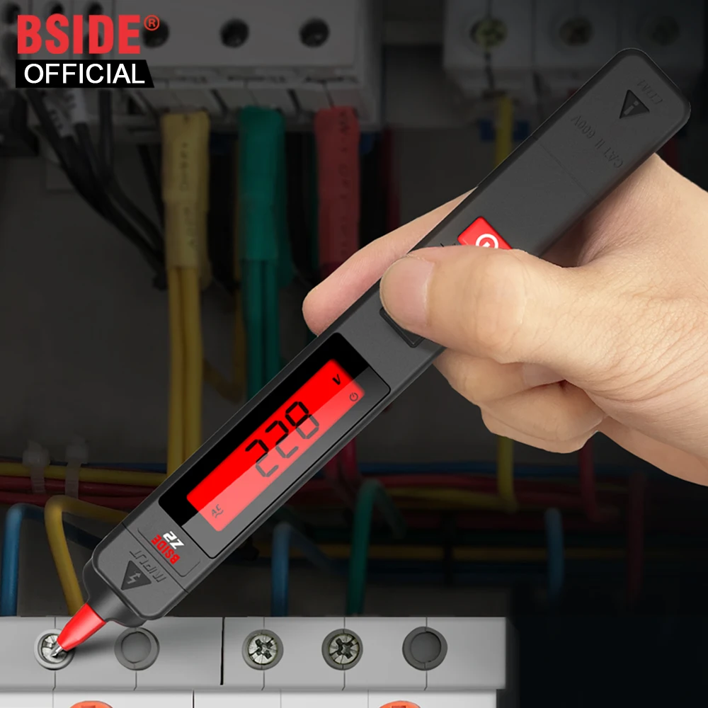 BSIDE Tester napięcia AC Detektor wycieku Przewodnictwo elektryczne Pióro Bezdotykowe ciągłości obwodu 0 ~ 300 V z podświetleniem