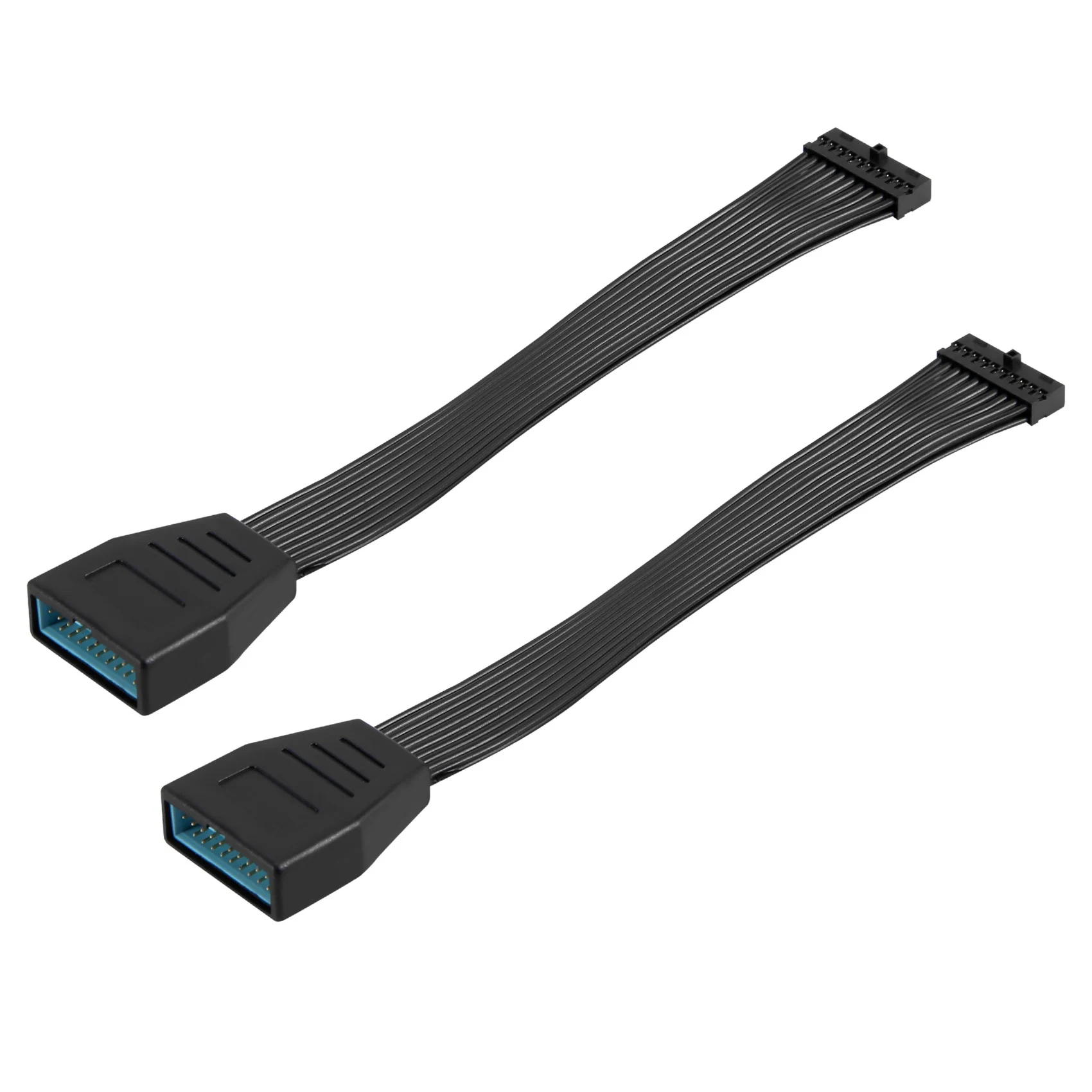 2Pcs Small Mini USB 3.0 19/20Pin Internal Extension Header Adapter Cable USB 20Pin Extension Cable for Motherboard 15Cm
