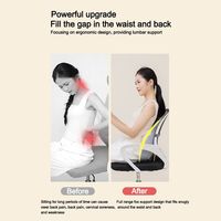 Memory Foam Lumbar Support Cushion with Adjustable Slider Breathable Lumbar Pillow Ergonomic Back Support