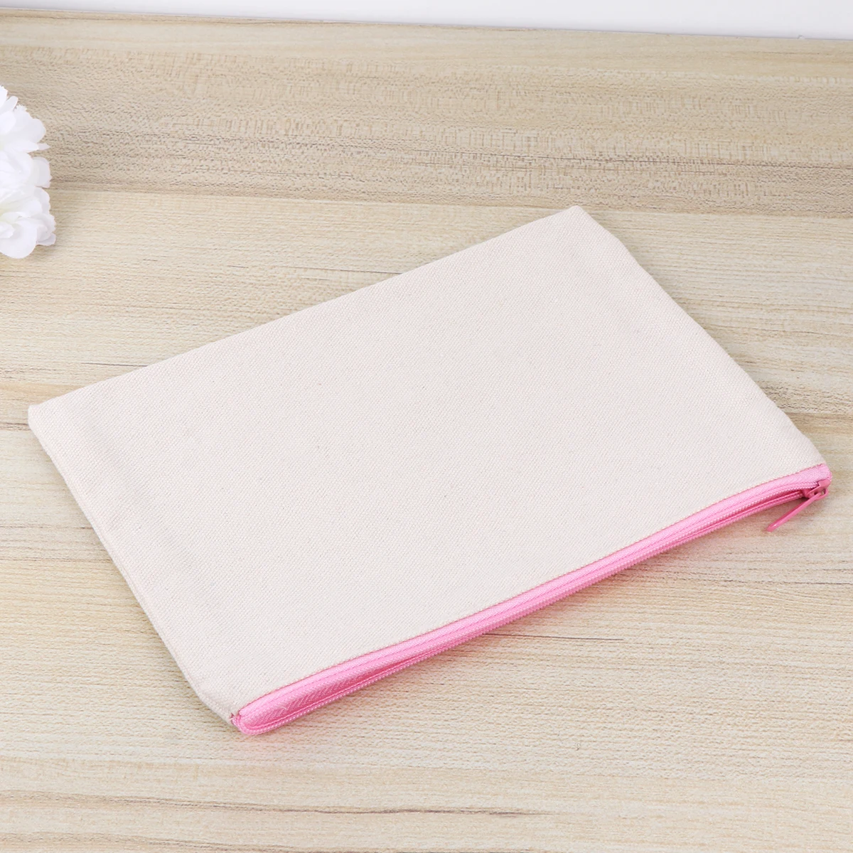

12PCS Canvas Pencil Bag Square Solid Color Stationery Pencil Box Pen Case Pouch School Office Supplies - 22x12cm ( Color Zipper)