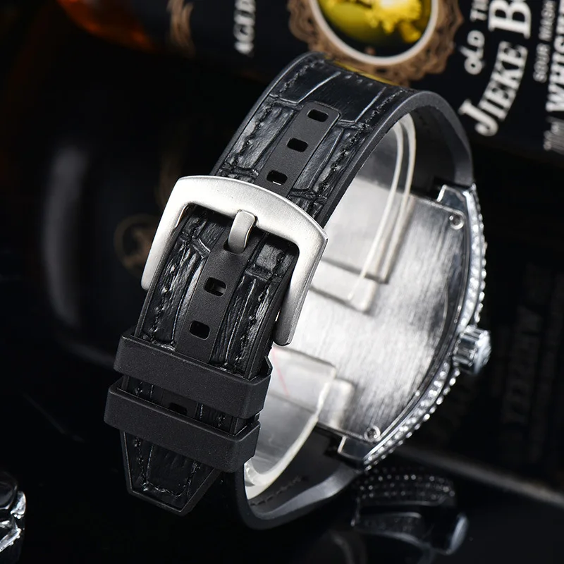 A tonneau-shaped diamond-set unisex quartz watch Digital business watch