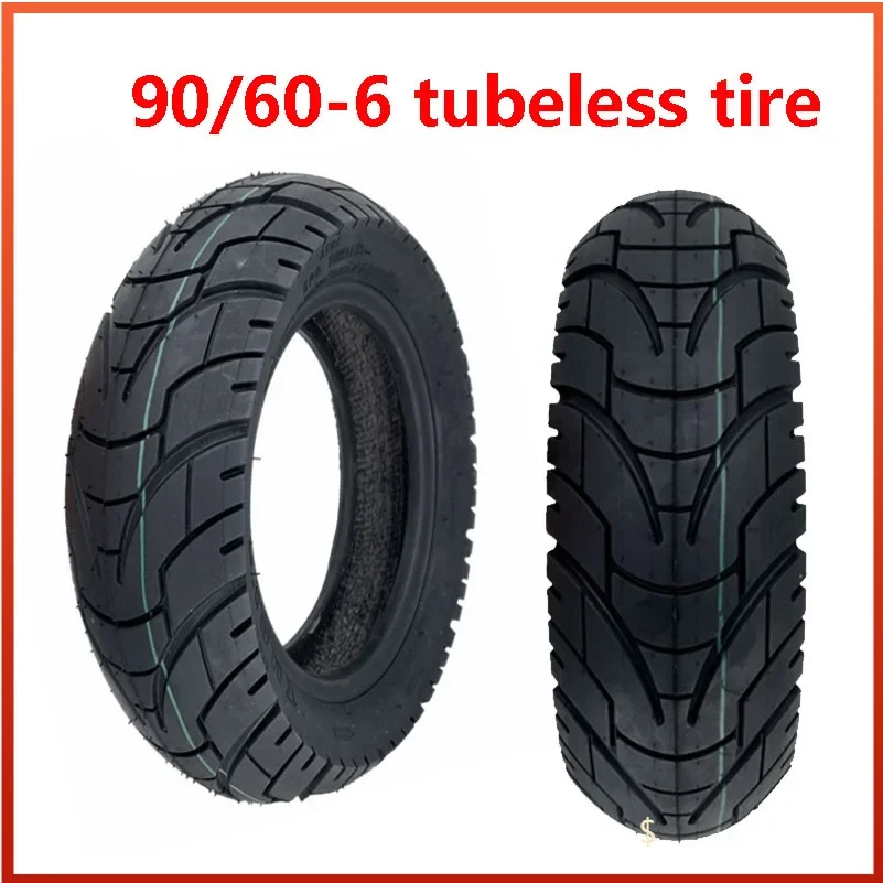 TUOVT 11 Inch Widened Wear-Resistant Anti-Skid Vacuum Tyre 90/60-6 Tubeless Tire for Electric Scooter