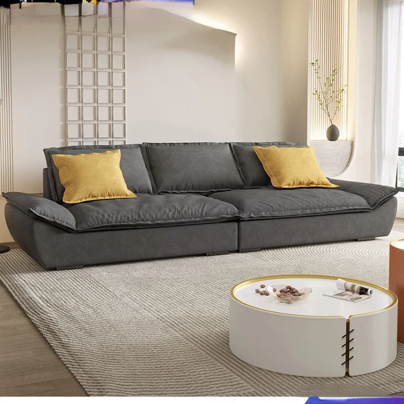 

Italian-Style Light Luxury Suede Fabric Sofa Modern Large and Small Apartment Type Internet Celebrity Complete Furniture