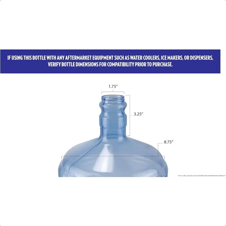 Polycarbonate Water Bottle 2Gallon Screw Top Cap with Integrated Handle for Easy Carrying Built for Durability Blue