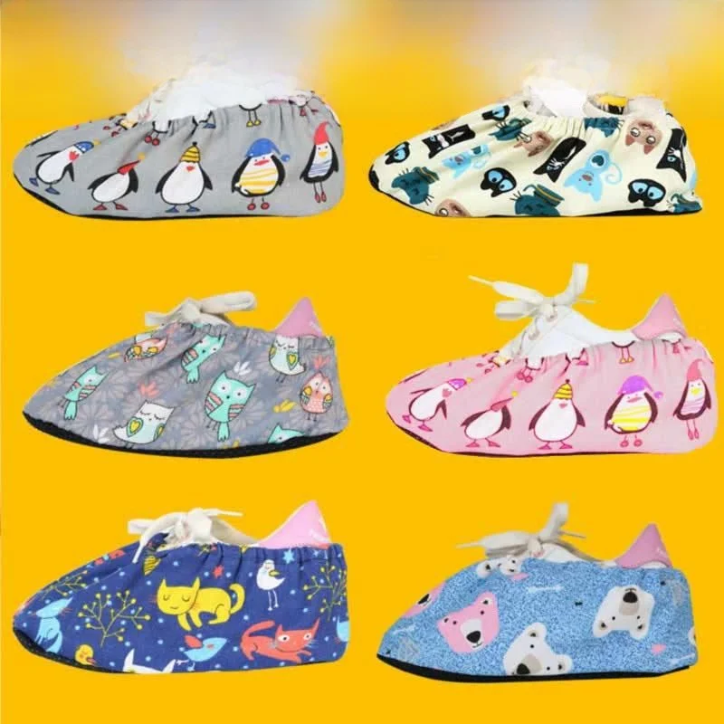 couvre-chaussures-reversibles-en-toile-lavable-avec-semelle-antiderapante-pour-usage-domestique-couvre-chaussures-en-tissu-imprime-dessin-anime-pour-enfants-unisexe-adulte