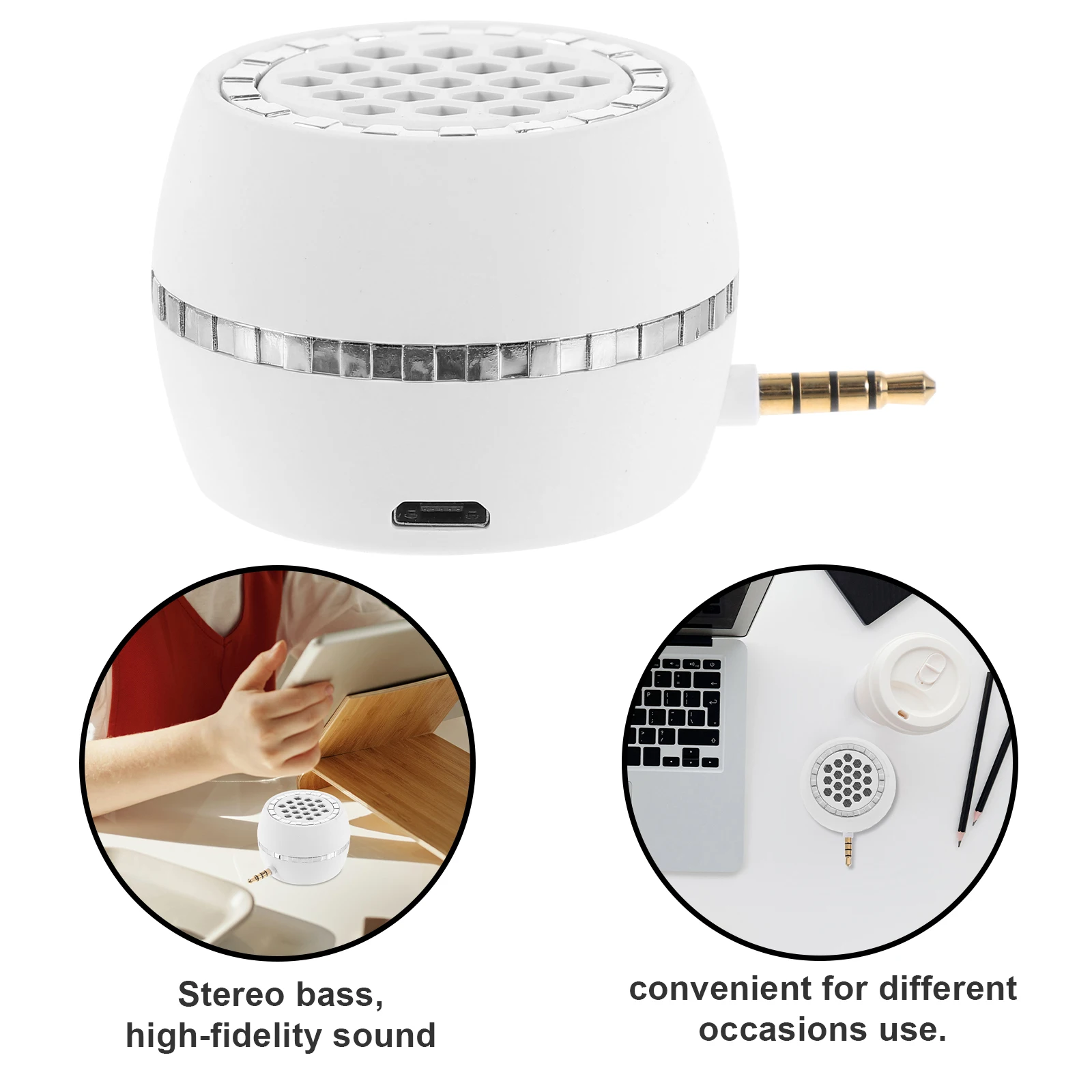 

Universal Mini Portable Mobile Phone Speaker Plug .5Mm Jack Stereo Bass Long Life Built-In Amplifier For
