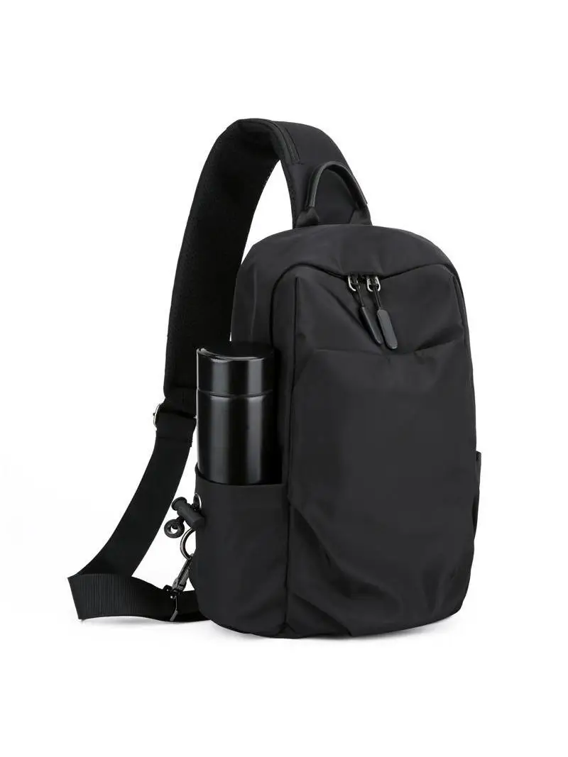 

Men's Large Capaci Ox Cloth Crossbody Bag Casual Chest Bag Water Bottle Holder Waterproof oulder Bag Trendy Small Bac...