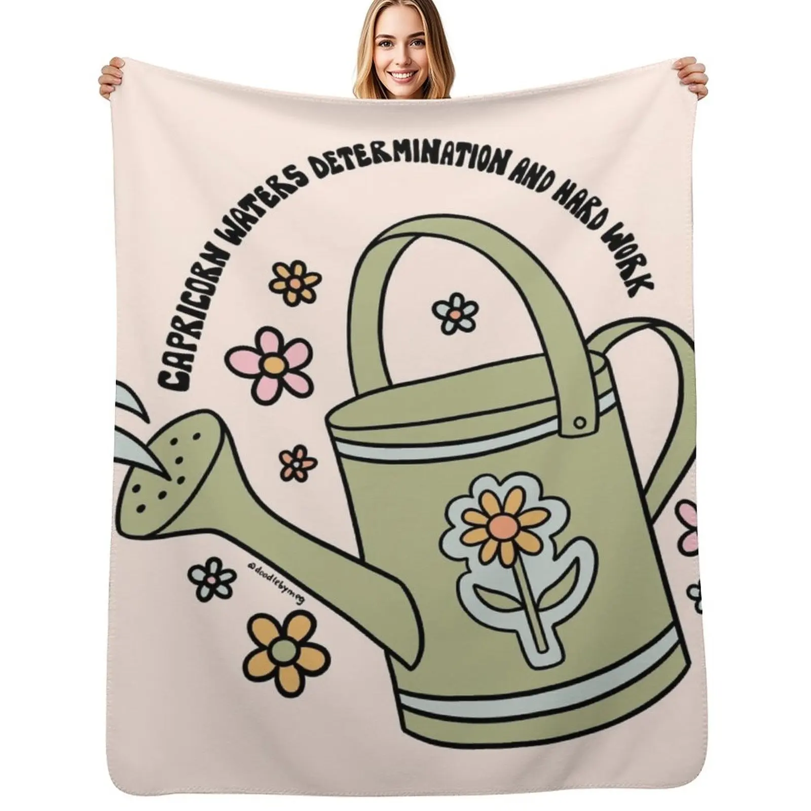 Capricorn Watering Can Throw Blanket Quilt Summer Fashion Sofas Picnic Kid'S Plush Blankets