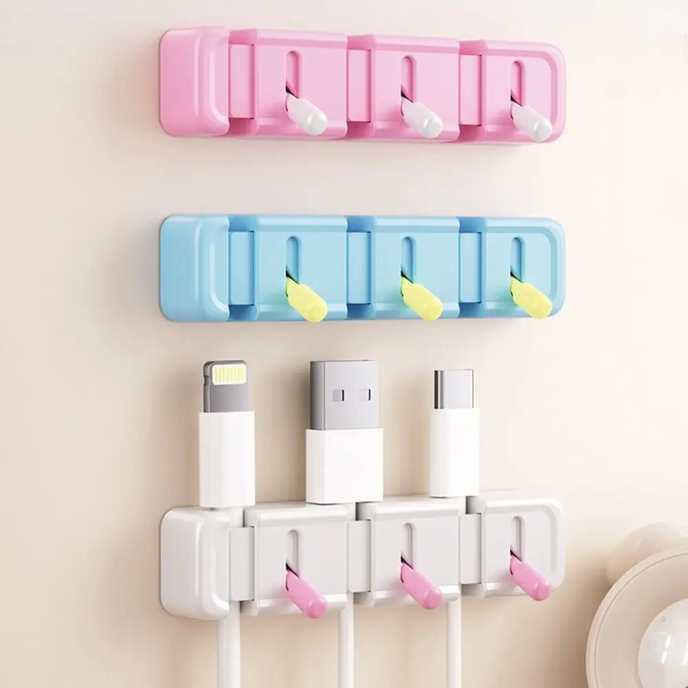 Portable Cable Organizer Wall-mounted Data Cable Storage Tool Charging Cable Storage Hook Lever-type Phone Data Cable Holder