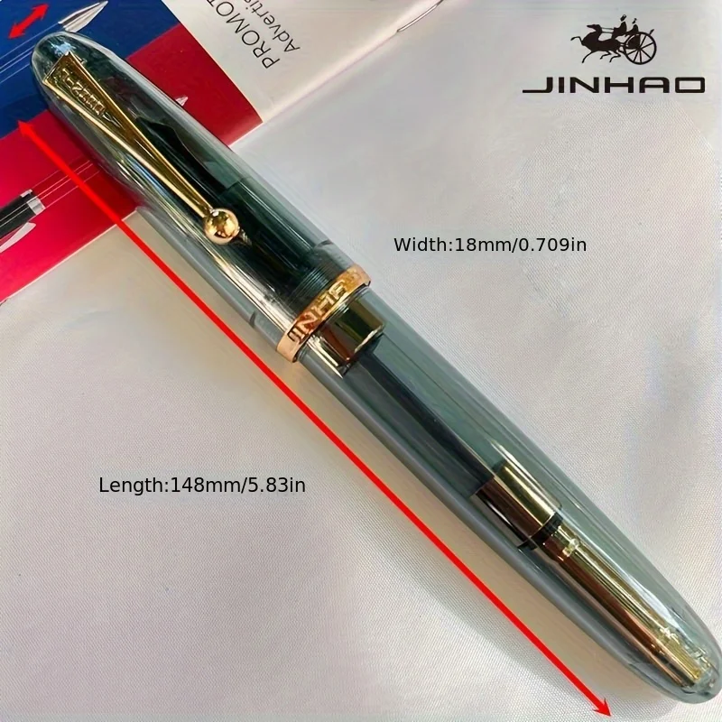 Luxus JinHao 9019 Dadao Brunnen Stift Acryl Transparent Spin Stift 40 MM Feder Schreibwaren Büro Schule Liefert Schreiben Stifte – Detail 2