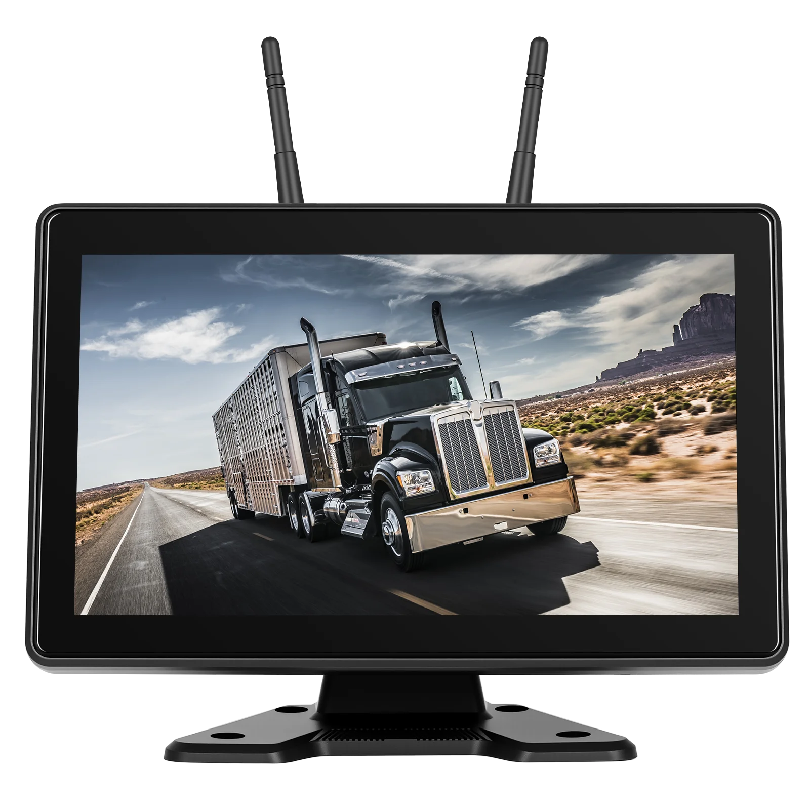 Podofo 10,1 Zoll IPS Auto-Monitor HD-Display Kabellose Solar-Rückfahrkamera Aufnahmefunktion BSD-Funktion 720P Kamera