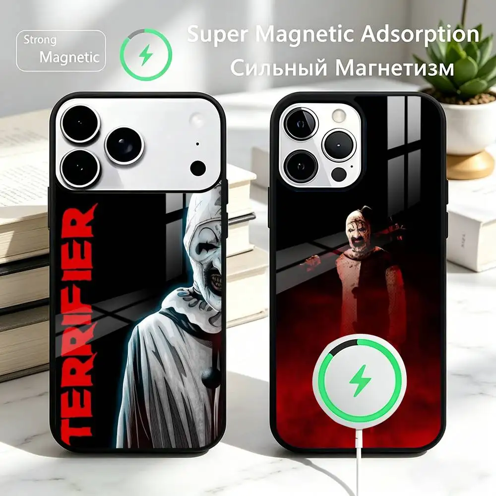 

Art the C-Clown horror T-Terrifer Phone Case For iPhone17,16,15,14,13,12,11 Plus,Pro Supports Magnetic Wireless Charging