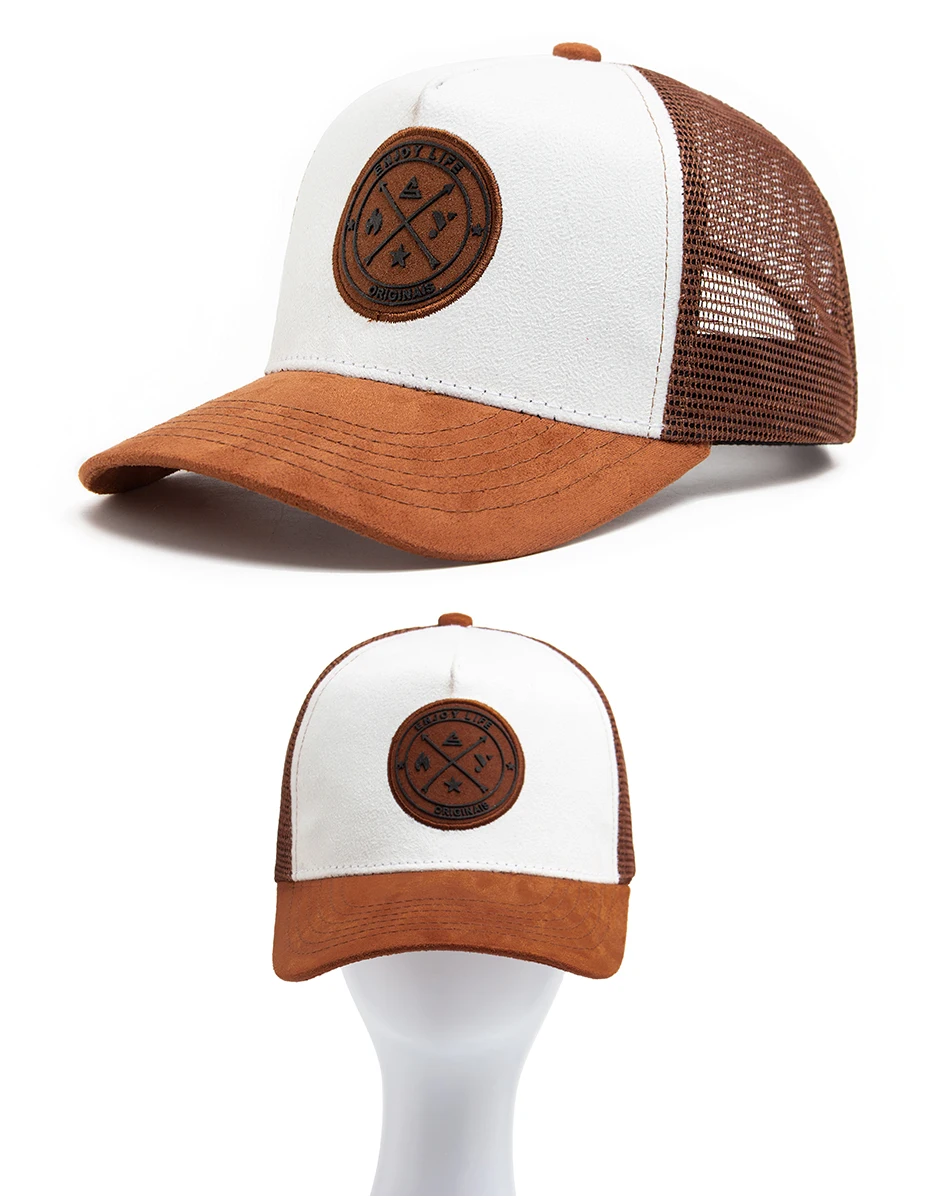 NEUE Kreisförmige leder label Trucker Hut Sommer Männer Mesh Baseball Kappe Für Visier Casual Frauen Snapback Hip Hop Caps Unisex – Detail 8