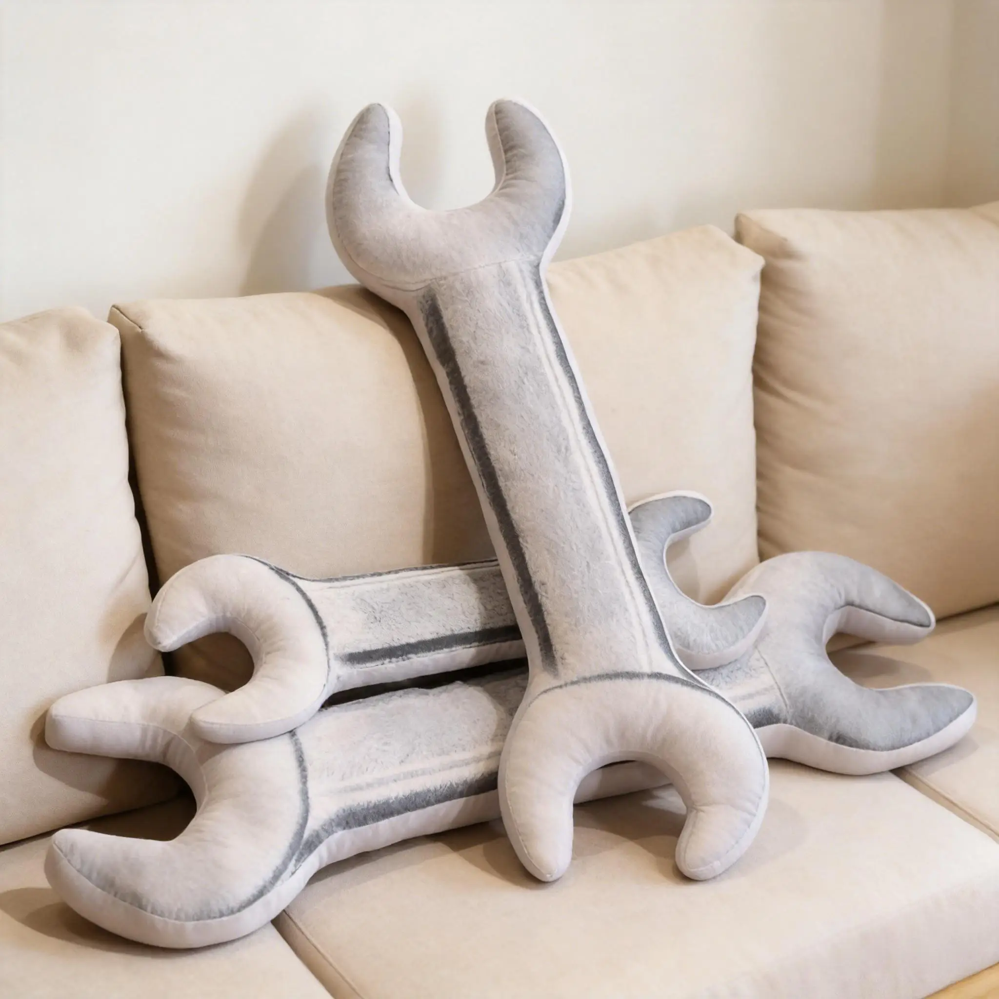 70-100cm Cute Simulation Wrench Plush Toy Funny Soft Tool Stuffed Doll Creative Plush Pillow Home Sofa Decor Gift Boys Girl Kids