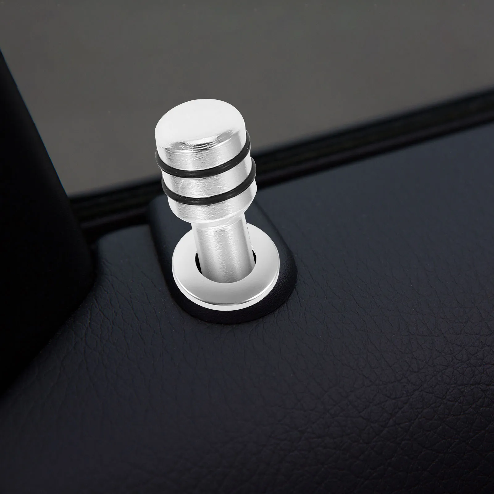 4Pcs Aluminum Alloy Car Door Pull Pin Cover Sleek Interior Decoration Ring Rust Resistant Perfect Fit for Automotive Door Lock