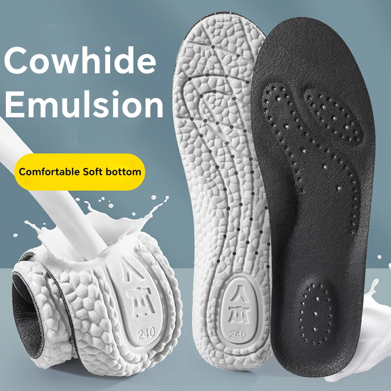 Orthopedic Insoles for Men Women PU Leather Insole Arch Support Pads Sport Shoe Pad Soft Running Insert
