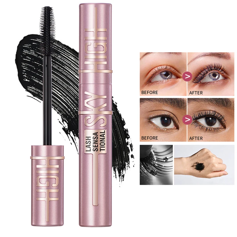 1/2 Uds. Máscara rizadora voluminizadora, crema de pestañas impermeable a prueba de manchas para mujeres, cosméticos de máscara de volumen alargadora negra