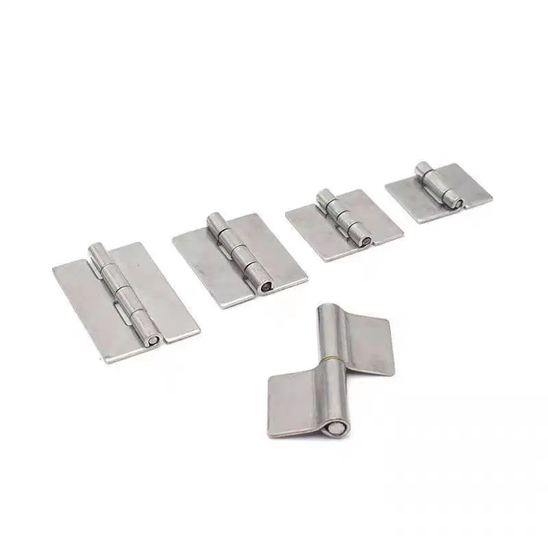 304 Stainless Steel Hinges Without Holes Door Connector Weldable Corrosion Resistant Anti-Rust for Chest of Drawers
