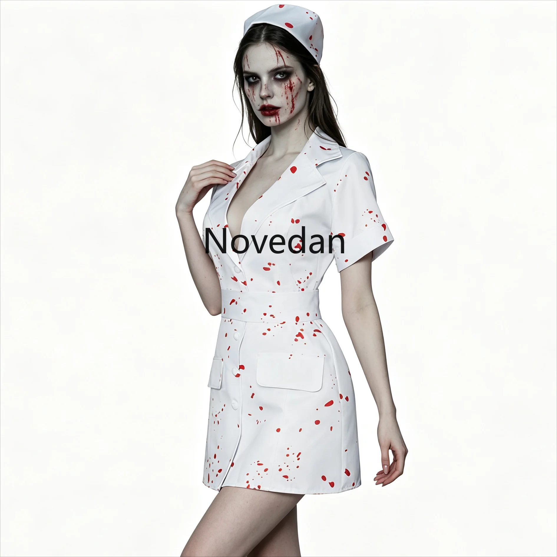 Fantasia de Cosplay de Enferme - Zombie Party Games For Adults avaliação e preço