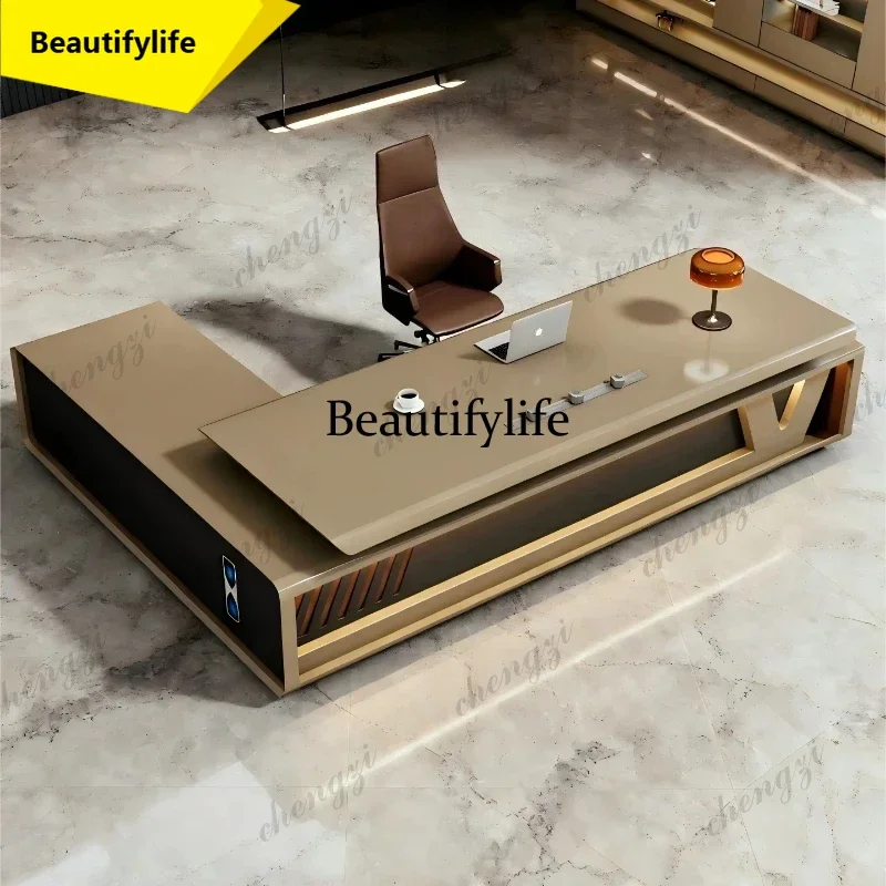 AA45  Baked paint boss desk Computer desk High end luxury design office table multi-functional escritorios de computadora
