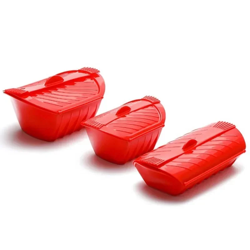 Práctica vaporera de silicona, estante de vapor fácil de limpiar, caja de vapor de silicona ecológica, cocina de alimentos para microondas, accesorios de cocina