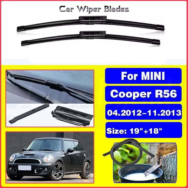 

Wiper Front Wiper Blades Set For Mini Cooper R56 Hatch 04. 2012 - 11. 2013 Windshield Windscreen 19"+18"