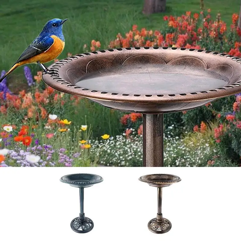 

Vintage Bird Bath Pedestal Fountain Outdoor Bird Bath Decoration Garden Vintage Yard Art Gold Plastic Bird Feeder Parks Bird