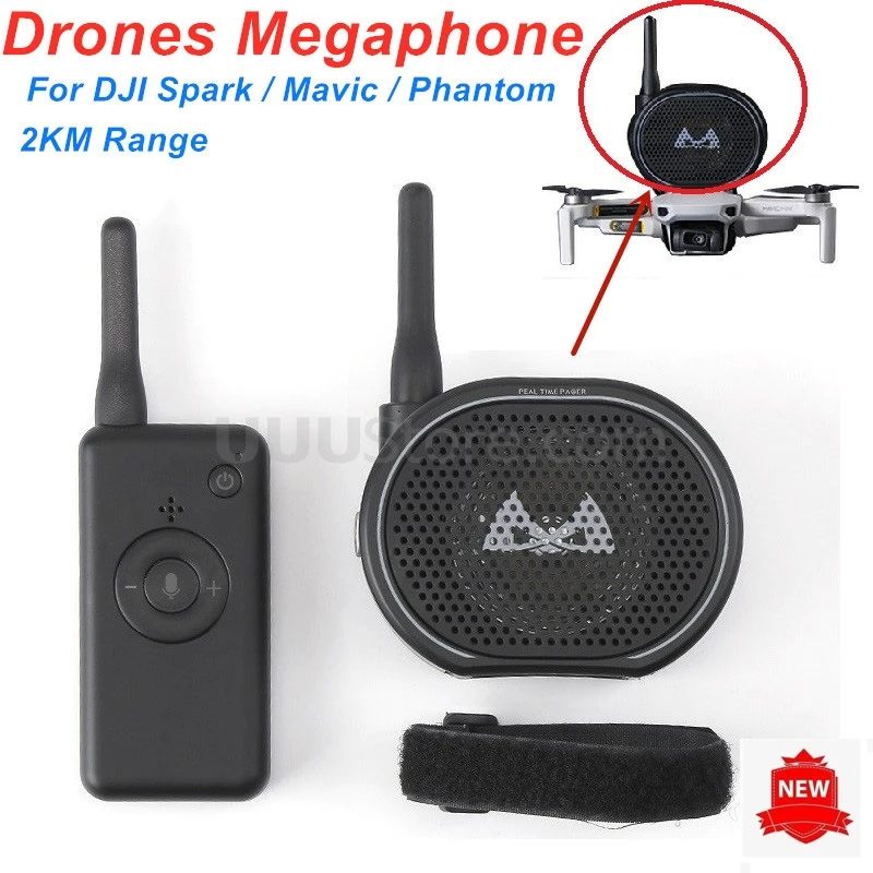 2KM Range Drones Megaphone UAV High-Altitude Loudspeaker Microphone Device Real Time Speakers for DJI Phantom/Mavic/Spark